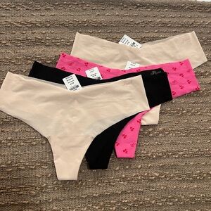 Victoria’s Secret PINK No-Show Thong Panty Bundle of 4 Size M